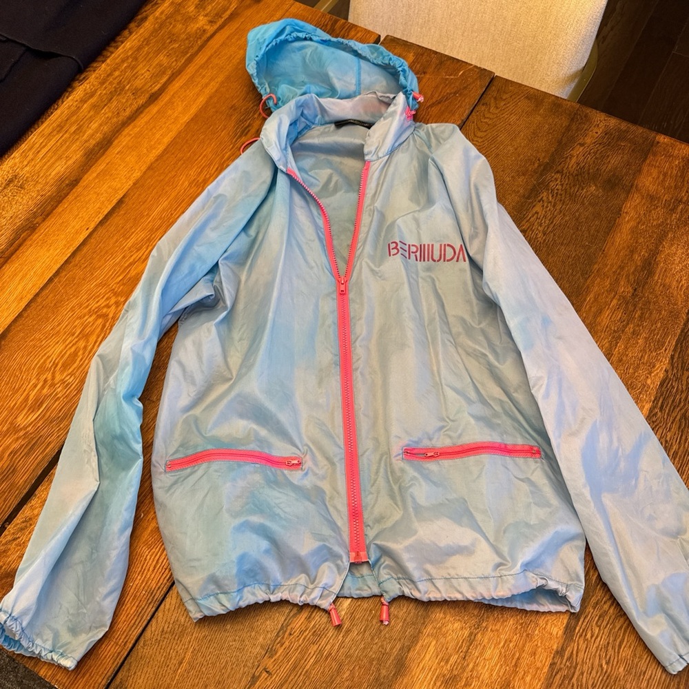 Bermuda Atlantic Sportswear Vintage Blue Jacket with Pink Accents
